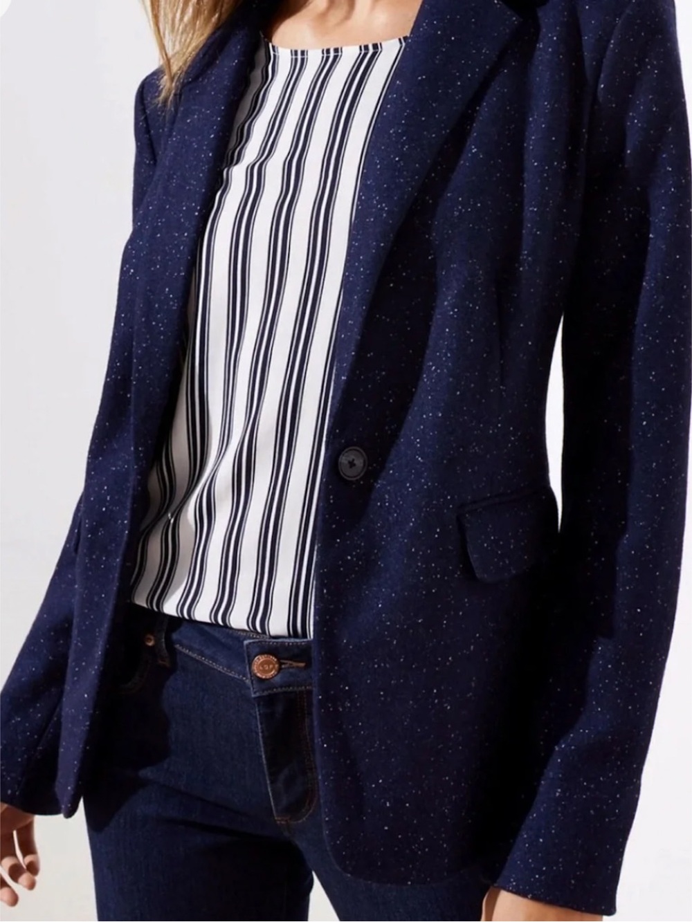 LOFT Speckled Navy Blazer Women’s Size 10